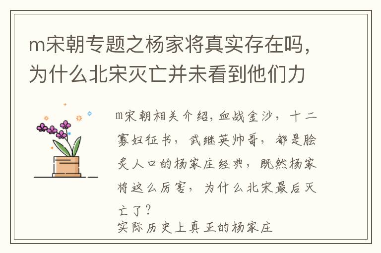 m宋朝專題之楊家將真實(shí)存在嗎，為什么北宋滅亡并未看到他們力挽狂瀾？