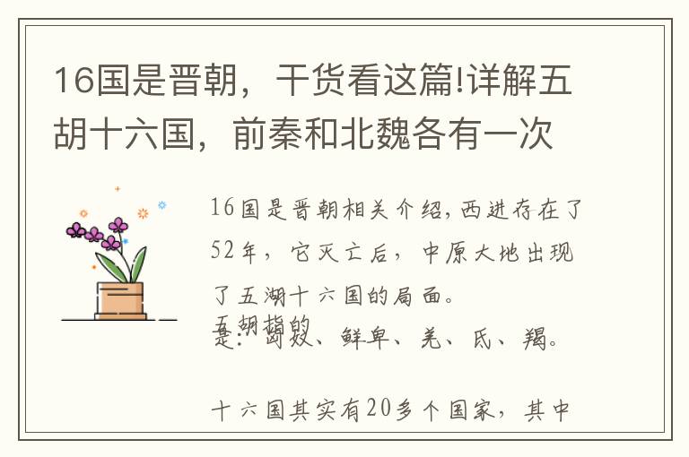 16國是晉朝，干貨看這篇!詳解五胡十六國，前秦和北魏各有一次統(tǒng)一，這5個諸侯國才是原創(chuàng)