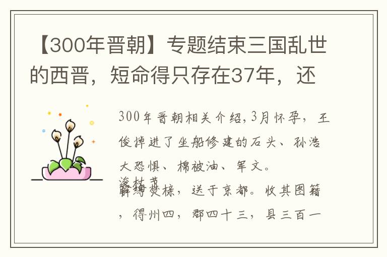 【300年晉朝】專題結(jié)束三國亂世的西晉，短命得只存在37年，還引起近300年的大分裂