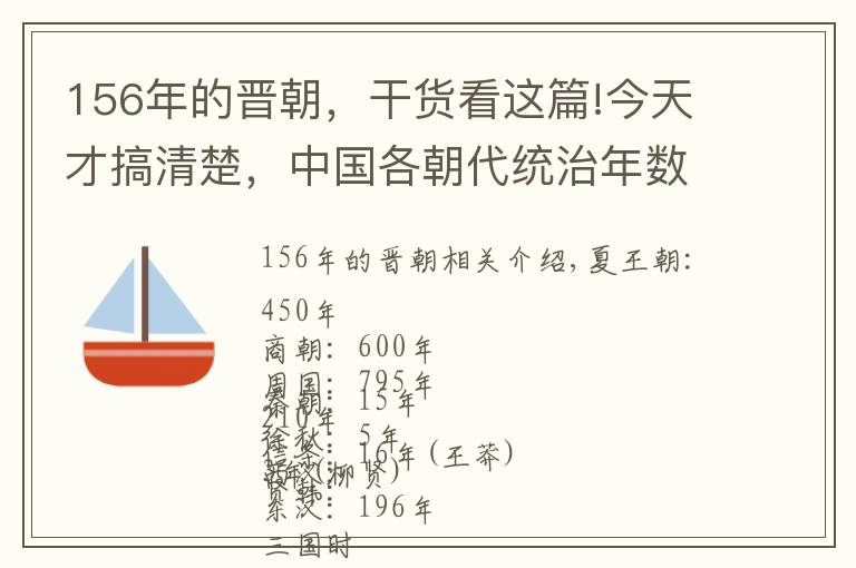 156年的晉朝，干貨看這篇!今天才搞清楚，中國各朝代統(tǒng)治年數(shù)