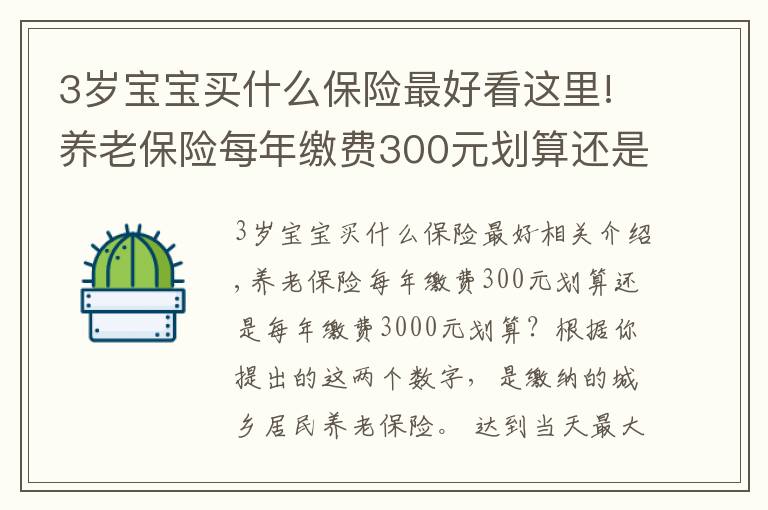 3歲寶寶買什么保險最好看這里!養(yǎng)老保險每年繳費300元劃算還是每年繳費3000元劃算？