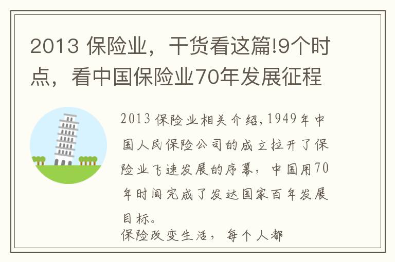 2013 保險業(yè)，干貨看這篇!9個時點(diǎn)，看中國保險業(yè)70年發(fā)展征程