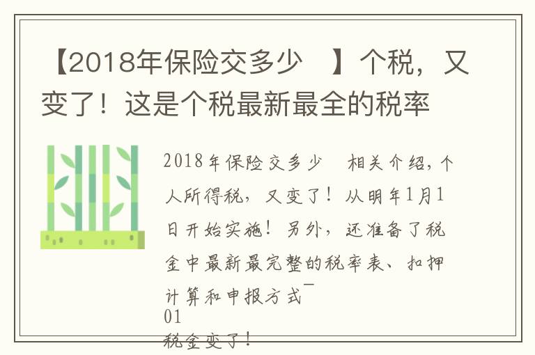 【2018年保險(xiǎn)交多少	】個(gè)稅，又變了！這是個(gè)稅最新最全的稅率表、扣繳計(jì)算和申報(bào)方式