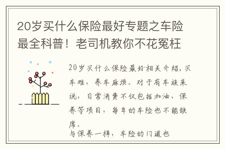 20歲買什么保險(xiǎn)最好專題之車險(xiǎn)最全科普！老司機(jī)教你不花冤枉錢