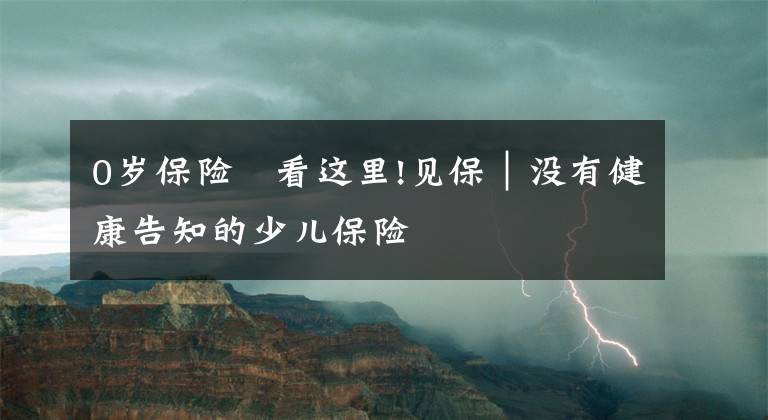 0歲保險	看這里!見保｜沒有健康告知的少兒保險