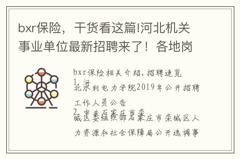 bxr保險，干貨看這篇!河北機關(guān)事業(yè)單位最新招聘來了！各地崗位眾多，抓緊報名