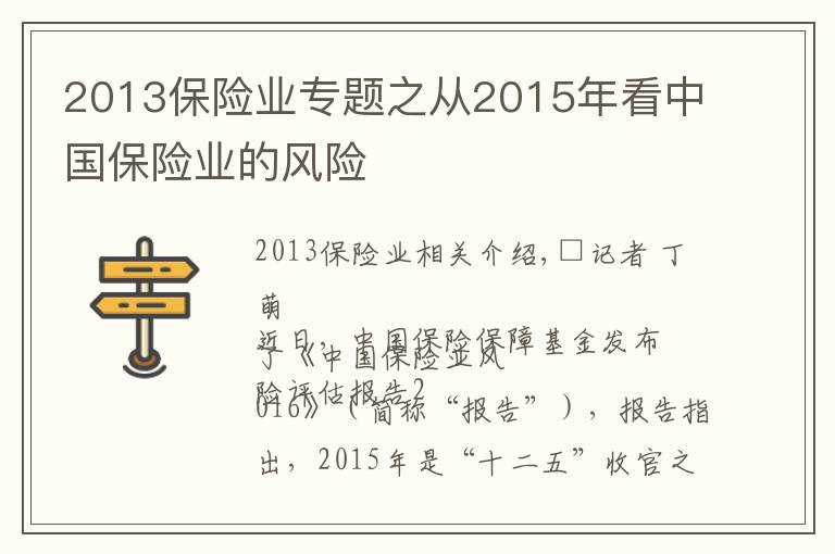 2013保險(xiǎn)業(yè)專(zhuān)題之從2015年看中國(guó)保險(xiǎn)業(yè)的風(fēng)險(xiǎn)