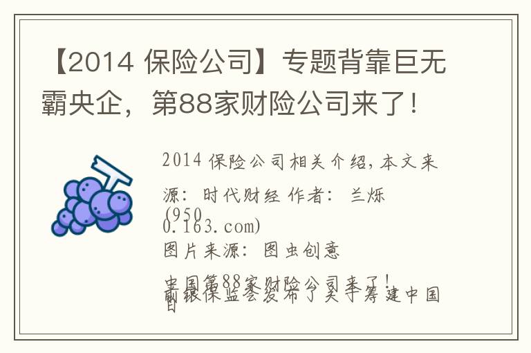 【2014 保險公司】專題背靠巨無霸央企，第88家財險公司來了！手握22萬億的險資如何與房企相互成就？