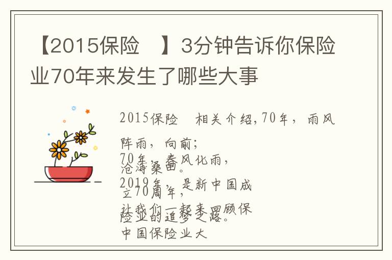 【2015保險(xiǎn)	】3分鐘告訴你保險(xiǎn)業(yè)70年來(lái)發(fā)生了哪些大事