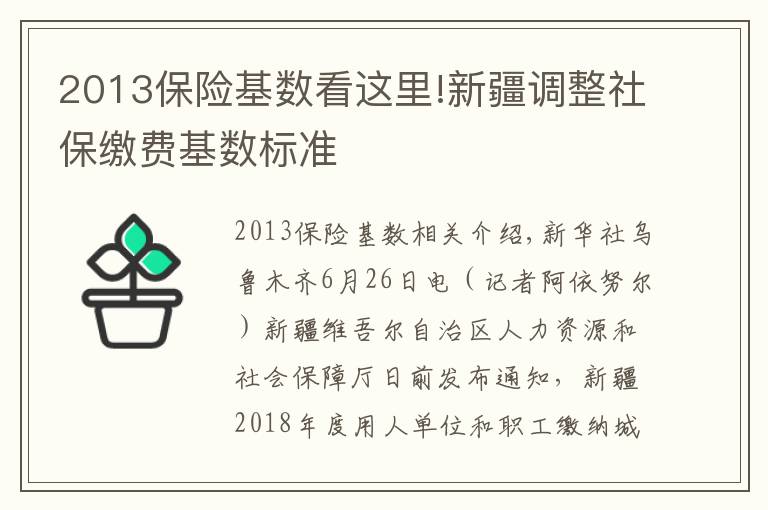 2013保險基數(shù)看這里!新疆調(diào)整社保繳費基數(shù)標準