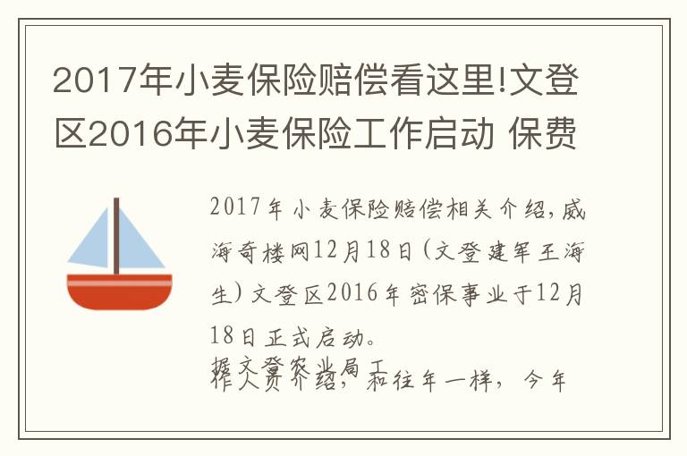 2017年小麥保險(xiǎn)賠償看這里!文登區(qū)2016年小麥保險(xiǎn)工作啟動 保費(fèi)為每畝15元