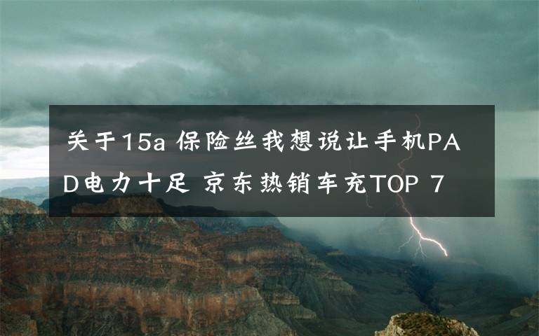 關(guān)于15a 保險絲我想說讓手機(jī)PAD電力十足 京東熱銷車充TOP 7