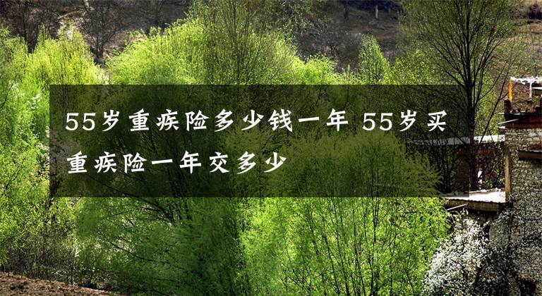 55歲重疾險多少錢一年 55歲買重疾險一年交多少