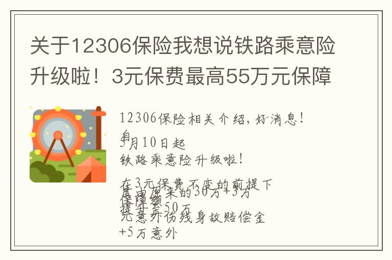 關(guān)于12306保險我想說鐵路乘意險升級啦！3元保費最高55萬元保障