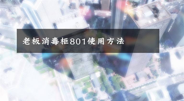 老板消毒柜801使用方法