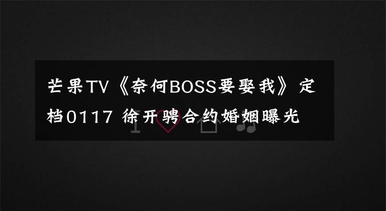 芒果TV《奈何BOSS要娶我》定檔0117 徐開騁合約婚姻曝光