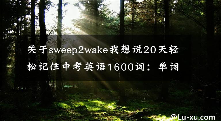 關(guān)于sweep2wake我想說20天輕松記住中考英語1600詞：單詞+詞組+句型（W）