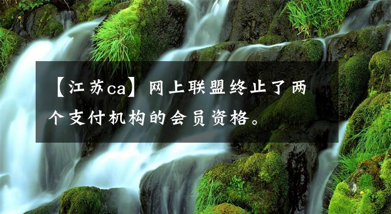 【江蘇ca】網(wǎng)上聯(lián)盟終止了兩個(gè)支付機(jī)構(gòu)的會(huì)員資格。