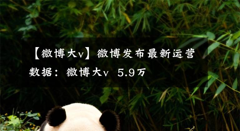 【微博大v】微博發(fā)布最新運營數據：微博大v  5.9萬