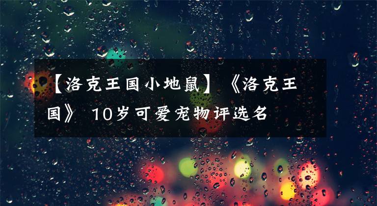 【洛克王國小地鼠】《洛克王國》 10歲可愛寵物評選名