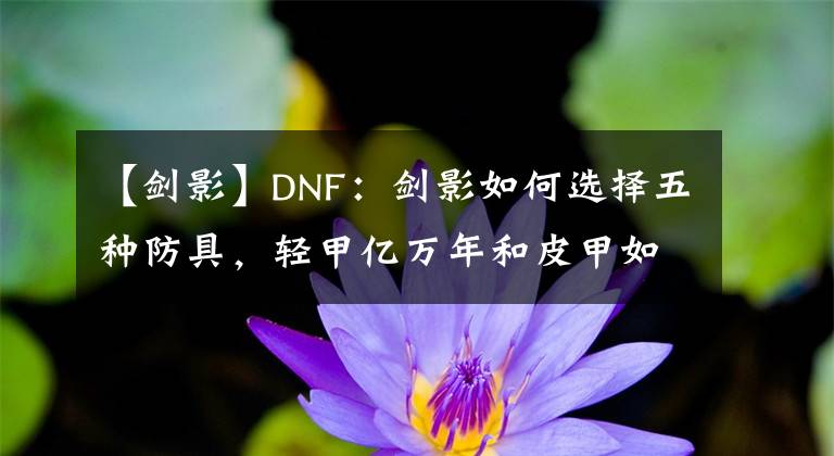 【劍影】DNF：劍影如何選擇五種防具，輕甲億萬年和皮甲如何抉擇？