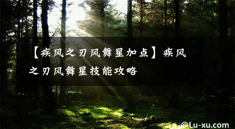 【疾風(fēng)之刃風(fēng)舞星加點(diǎn)】疾風(fēng)之刃風(fēng)舞星技能攻略