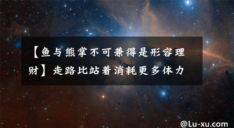 【魚與熊掌不可兼得是形容理財】走路比站著消耗更多體力嗎？螞蟻莊園小教室5月7日回答今天的回答