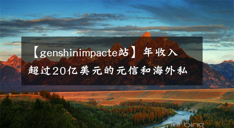 【genshinimpacte站】年收入超過20億美元的元信和海外私人媒體營銷“封信”方法論