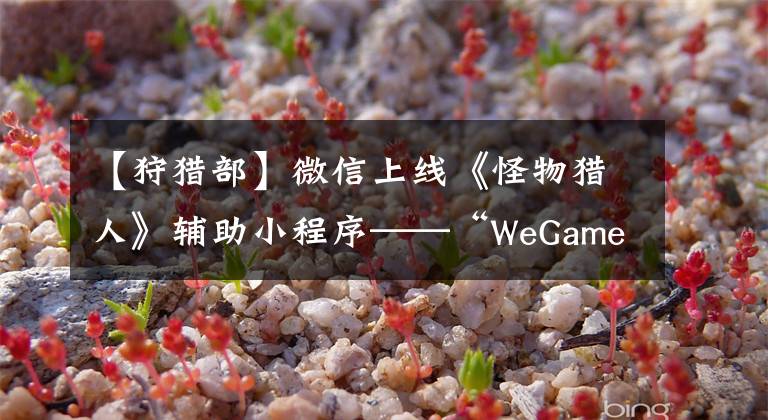 【狩獵部】微信上線《怪物獵人》輔助小程序——“WeGame狩獵部”！