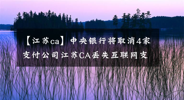 【江蘇ca】中央銀行將取消4家支付公司江蘇CA丟失互聯(lián)網(wǎng)支付執(zhí)照。