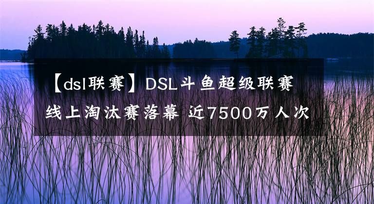 【dsl聯(lián)賽】DSL斗魚超級(jí)聯(lián)賽線上淘汰賽落幕 近7500萬(wàn)人次觀看