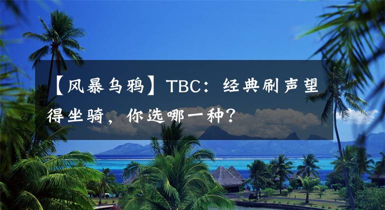 【風(fēng)暴烏鴉】TBC：經(jīng)典刷聲望得坐騎，你選哪一種？