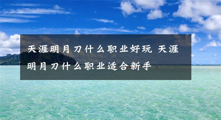 天涯明月刀什么職業(yè)好玩 天涯明月刀什么職業(yè)適合新手