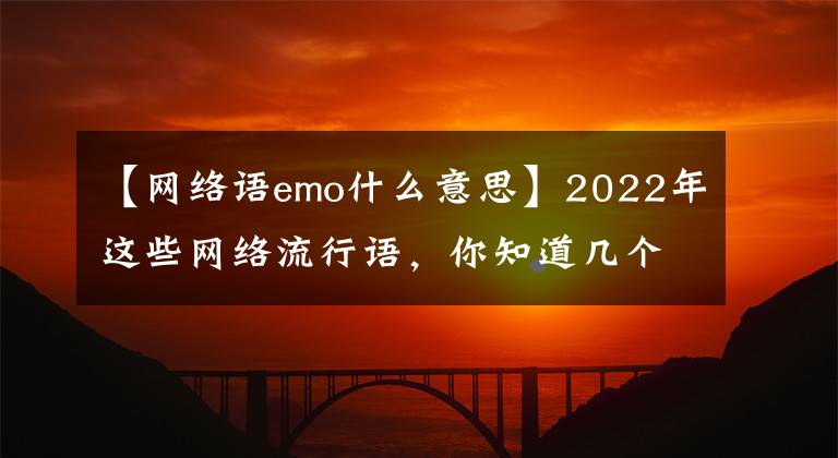 【網(wǎng)絡(luò)語emo什么意思】2022年這些網(wǎng)絡(luò)流行語，你知道幾個？