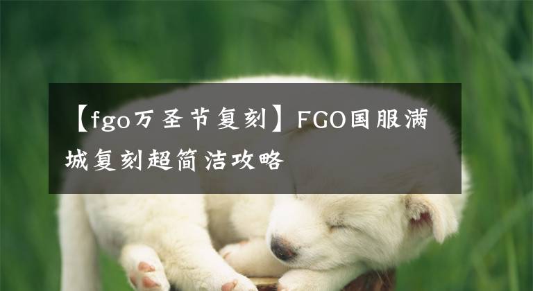 【fgo萬圣節(jié)復(fù)刻】FGO國服滿城復(fù)刻超簡潔攻略