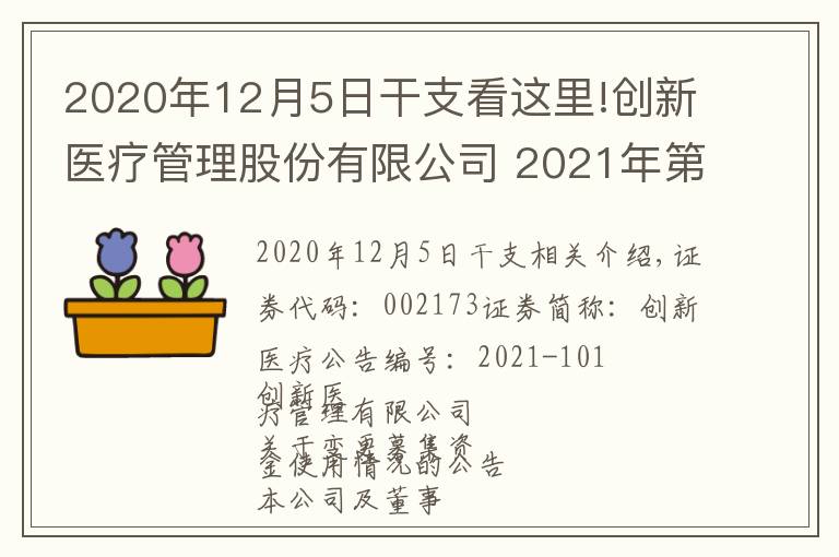 2020年12月5日干支看這里!創(chuàng)新醫(yī)療管理股份有限公司 2021年第三季度報告