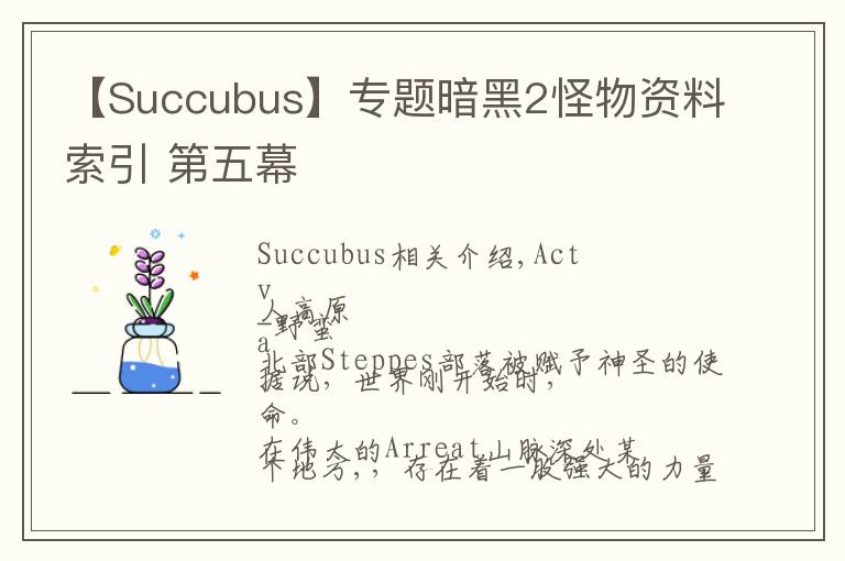 【Succubus】專(zhuān)題暗黑2怪物資料索引 第五幕