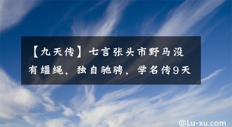 【九天傳】七言張頭市野馬沒有韁繩，獨自馳騁，學名傳9天藍天。