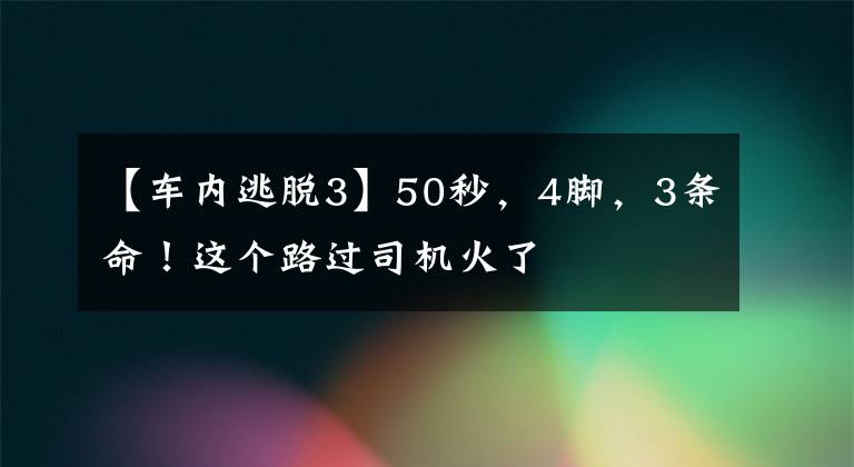 【車(chē)內(nèi)逃脫3】50秒，4腳，3條命！這個(gè)路過(guò)司機(jī)火了