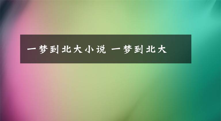 一夢(mèng)到北大小說(shuō) 一夢(mèng)到北大