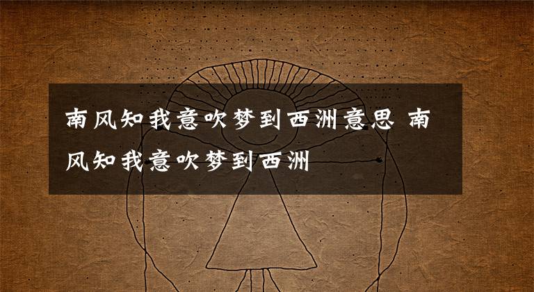 南風(fēng)知我意吹夢(mèng)到西洲意思 南風(fēng)知我意吹夢(mèng)到西洲