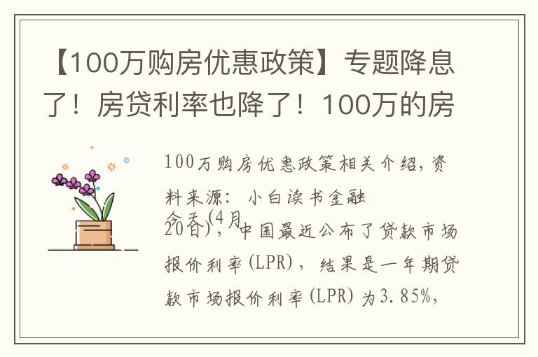 【100萬(wàn)購(gòu)房?jī)?yōu)惠政策】專(zhuān)題降息了！房貸利率也降了！100萬(wàn)的房貸，月供節(jié)省60元