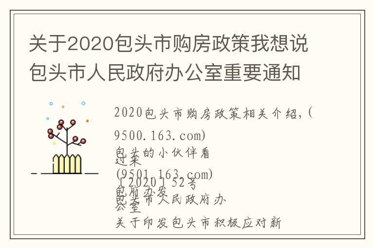 關于2020包頭市購房政策我想說包頭市人民政府辦公室重要通知