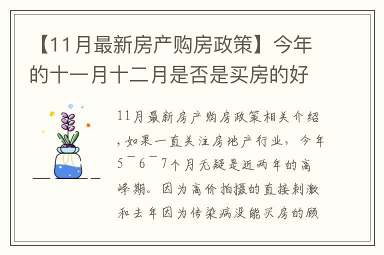 【11月最新房產(chǎn)購(gòu)房政策】今年的十一月十二月是否是買(mǎi)房的好時(shí)機(jī)呢