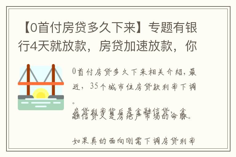 【0首付房貸多久下來(lái)】專題有銀行4天就放款，房貸加速放款，你期待20%首付或許不遠(yuǎn)了