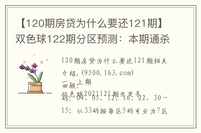 【120期房貸為什么要還121期】雙色球122期分區(qū)預(yù)測：本期通殺兩區(qū)似有不妥殺三區(qū)就看二區(qū)表現(xiàn)