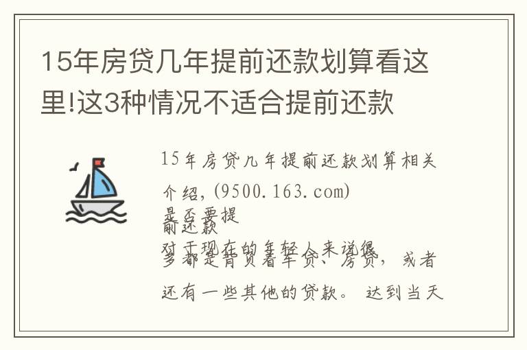 15年房貸幾年提前還款劃算看這里!這3種情況不適合提前還款