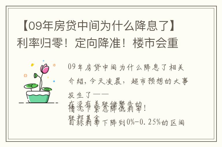 【09年房貸中間為什么降息了】利率歸零！定向降準(zhǔn)！樓市會重回2009年嗎？