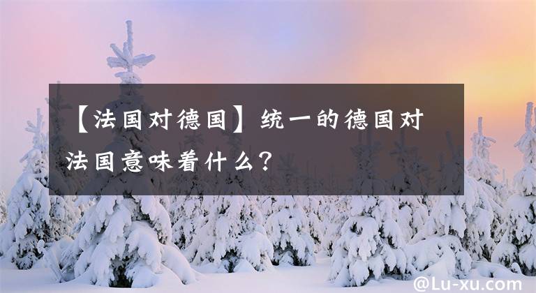 【法國對德國】統(tǒng)一的德國對法國意味著什么？