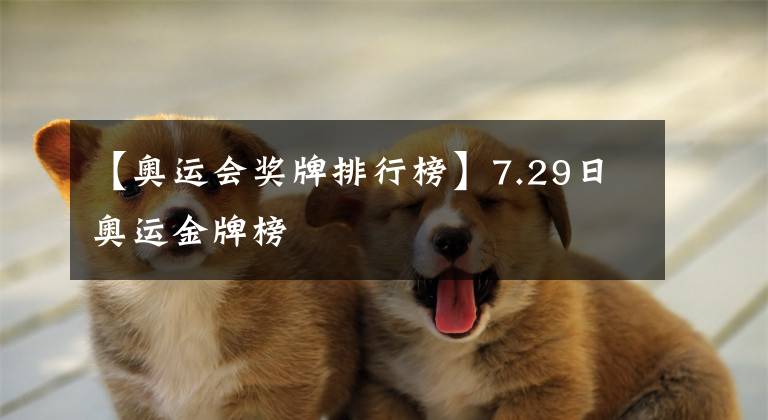 【奧運會獎牌排行榜】7.29日奧運金牌榜